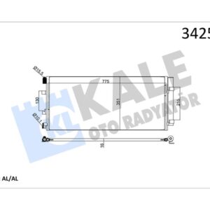 KLİMA RADYATORU KONDENSERİ RENAULT MASTER III 10 OPEL MOVANO B 10 2.3dCi 775x351x16 ALÜMİNYUM KURUTUCU İLE