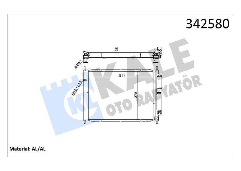 RADYATÖR KONDENSER TÜPLÜ CLIO III-MODUS 1.5 DCI MEK AC 510x382x18 16 8200134606-8200289194-8200688382