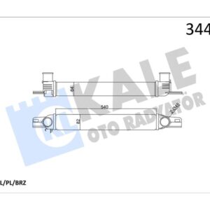 TURBO RADYATÖRÜ INTERCOLLER NEMO-BIPPER-FIORINO 1.3JTD-BIPPER-NEMO 1.4HDI 540x82x64 AL-PL-BRZ 0384.L7-51790623