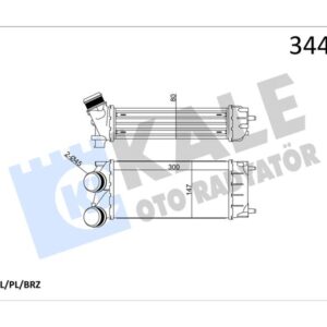 TURBO RADYATÖRÜ INTERCOOLER P308-P3008-P5008-PARTNER TEPEE-C4-DS4-BERLINGO III 300X150 AL/PL/BRZ 0384.N9-9800291280