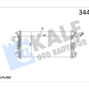 TURBO RADYATÖRÜ INTERCOOLER ASTRA J-CRUZE J300-J305-J308 -ZAFIRA TOURER C AL/PL/BRZ 665x35 13267647-1302133-CY13267647