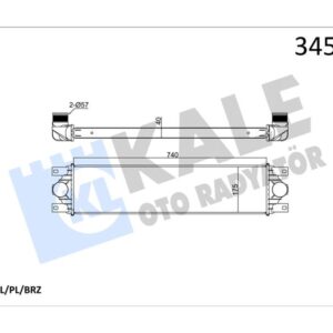 TURBO RADYATÖRÜ INTERCOOLER MASTER II-III-MOVANO 2.5DCI AL/PL/BRZ 738x175.3x40 7701057121-4415074