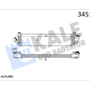 TURBO RADYATÖRÜ INTERCOOLER VOLVO C30 06-12 -S40 04 V50 04 1.6D-2.0D- C70 2.0D 08 658x157 30680124-30741046-31280122-31319168