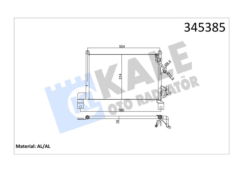 KLİMA RADYATORU KONDENSERİ FORD RANGER 98 06 2.5 TD 525X292X16 OTO.-MEK. XM3419710AE-4066739