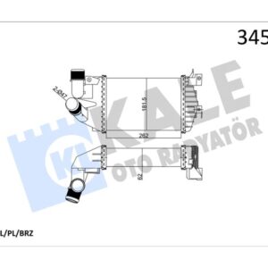 TURBO RADYATÖRÜ INTERCOOLER ASTRA H-ZAFIRA AL/PL/BRZ 262x181.5x62 6302072-6302076-13213402