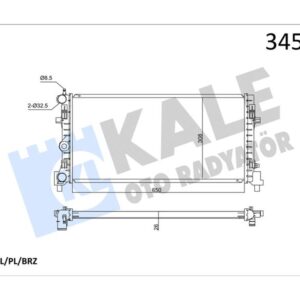 SU RADYATÖRÜ A1 10 IBIZA IV-TOLEDO IV 08 FABIA II-RAPID-ROOMSTER 06 POLO 09 1.2 1.6 1.9TDI 1.2 1.4TSI 1.2TFSI MT BRAZING 650x308x26