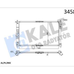 RADYATÖR DAEWOO LANOS 1.4-1.5-1.6 97 635x382x16 AC MEK AL/PL/BRZ 96182261-96559564