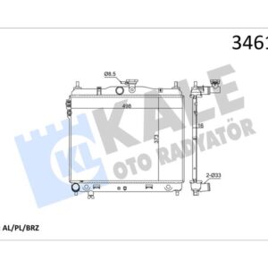 RADYATÖR GETZ 03-05 1.3-1.6 MEK AC KLİMASIZ 494x385x20 AL/PL/BRZ