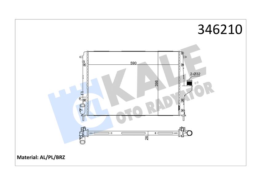 RADYATÖR DACIA DUSTER 10 LOGAN 05 1.5 DCİ Mek.Şanz. / AC AL/PL/BRZ 214100598R-8200582026