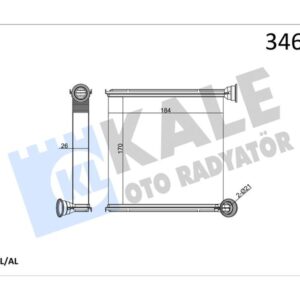 KALORİFER RADYATÖRÜ GOLF 7-PASSAT-TIGUAN-ARTEON-SUPERB-OCTAVIA-A3-LEON-12 170X185X26 5Q0819031-5Q0819031B