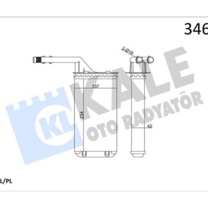 KALORİFER RADYATÖRÜ 106 91-96 SAXO 96-03 AX 91-96 234x138 6448.72-6448.75-96090004