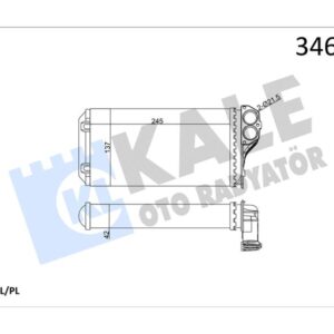 KALORİFER RADYATÖRÜ 307 00 242x135x42 / AC AL/MKNK 6448.K0