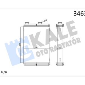 KALORİFER RADYATÖRÜ FIAT DOBLO 01 PUNTO 01 IDEA 04 LANCIA YPSILON 03 AC KLİMASIZ 0183831AB 1.3 JTD 1.4 1.9 JTD 46723042-46722950-46722928