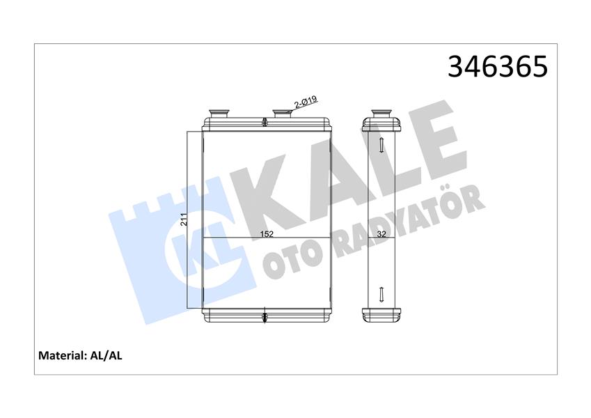 KALORİFER RADYATÖRÜ FIAT DOBLO 01 PUNTO 01 IDEA 04 LANCIA YPSILON 03 AC KLİMASIZ 0183831AB 1.3 JTD 1.4 1.9 JTD 46723042-46722950-46722928