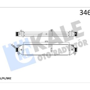 TURBO RADYATÖRÜ INTERCOOLER BRAVO 07 PUNTO 1.4TJET-1.6DMTJ-1.9 DMTJ 05 199A8.000 572x127x50 51783791-55700635