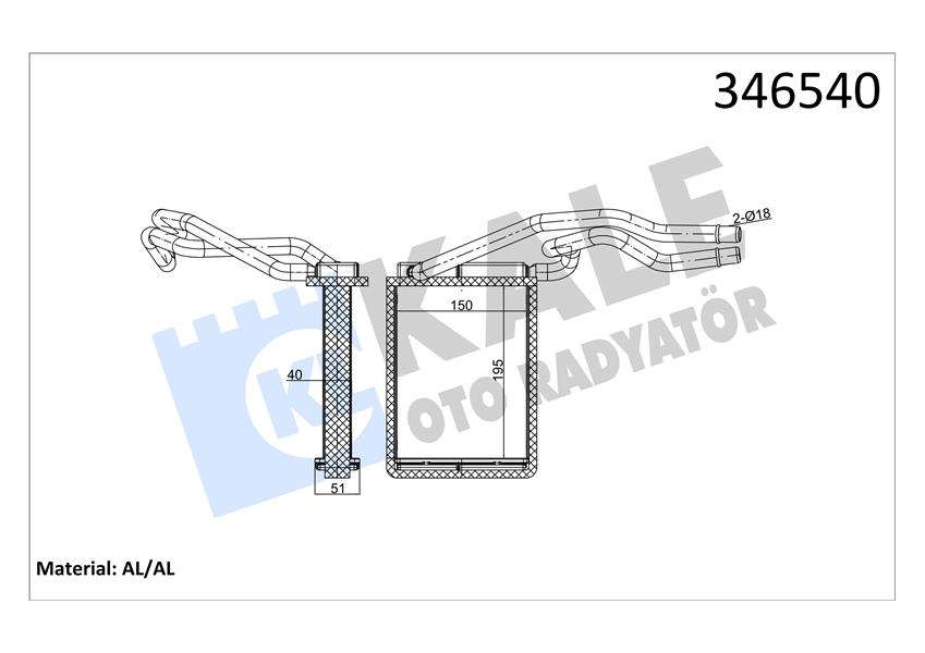 KALORIFER RADYATORU FIESTA V 01 08 FUSION 01 12 MAZDA II 121 2S6H18B539AB-1206926-DD1061A10