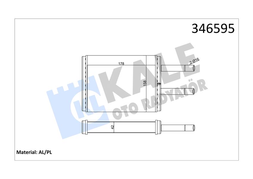 KALORİFER RADYATÖRÜ MAZDA 626 2.0L FS GE12. GE14 92-97 - ALEMİNYUM GA5R61A10