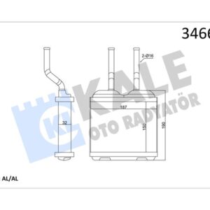 KALORİFER RADYATÖRÜ CORSA B 93-00 -TIGRA 94-98 -COMBO 182x155 1618020-52463287-62459431