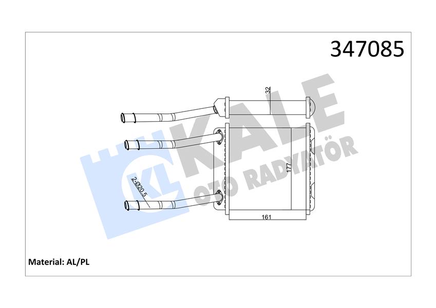 KALORİFER RADYATÖRÜ ASTRA F-CALIBRA A-VECTRA A BORULU KLİMASIZ 175x188x48 1806115-1806116-90399229