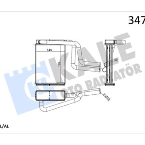 KALORİFER RADYATÖRÜ MONDEO I-II-III 93 01 195x148x42 BRAZİNG 98BW18476AA-1114283-7061626