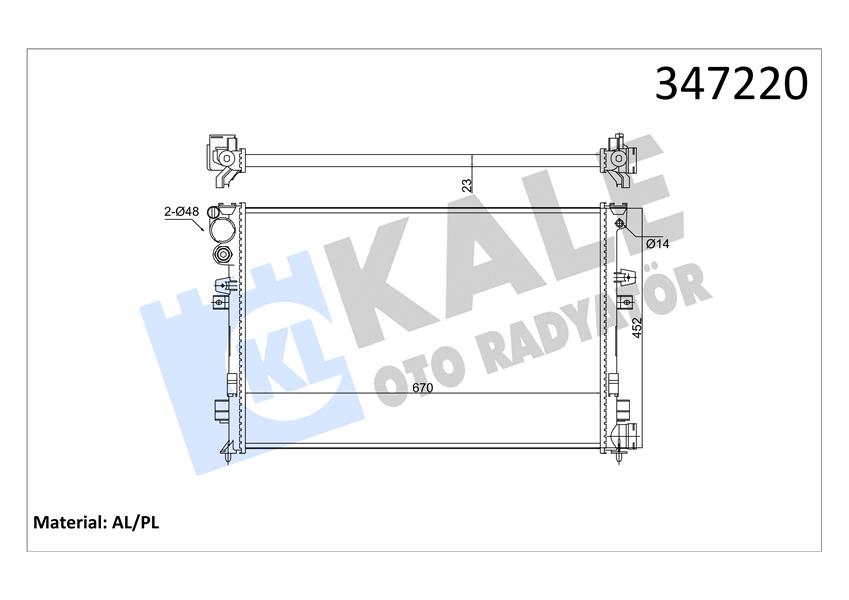 RADYATÖR SCUDO/P806 1.8i-2.0i 8V-2.0i 16V AL/MKNK 1301.W2-1301.W4-1301.P2-1301.P3