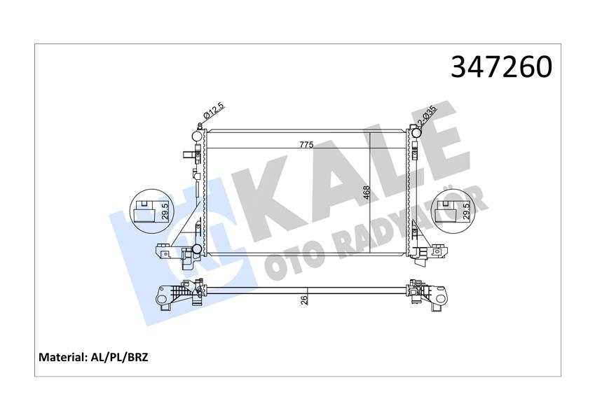 RADYATÖR MASTER III-MOVANO B 2.3DCI-CDTI 10 KLİMALI 773x469x26 mm 214005447R-214107695R-214106091R