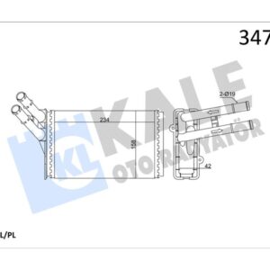KALORİFER RADYATÖRÜ PASSAT A4 SUPERB 97- 00 8D1819030B-8D1819031A-8D1819031B