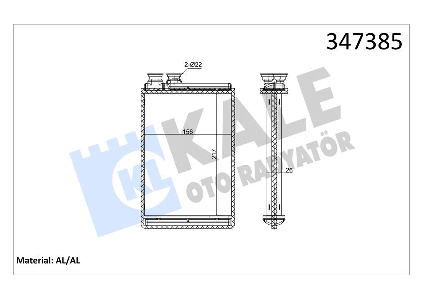 KALORİFER RADYATÖRÜ PARTNER 08 BERLINGO 08 1.6 HDI-VTI P407 04 C4 06 C5 08 1.6 HDI-THP 290X129X26 6448.S7-6448.Q6-6448.S6