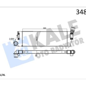 TURBO RADYATÖRÜ INTERCOOLER MGN II-SCENIC II 1.5DCI-1.9DCI AL-PL-BRZ 586x187x40 8200700172-8200115540
