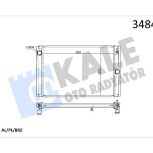 RADYATÖR BRAZİNG COROLLA D4D 07   545x370x26
