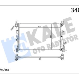 MOTOR SU RADYATÖRÜ FIAT EGEA 15 1.3D MTJ 1.4 AL-PL-BRZ 620x388x16 52052220-52015588