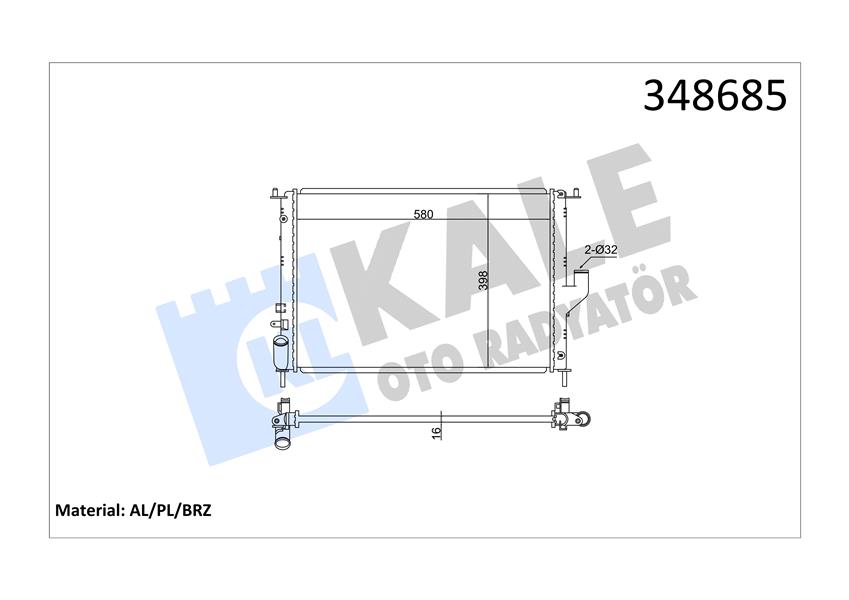 MOTOR SU RADYATÖRÜ DACIA LOGAN 06 SANDERO 08 DUSTER 10 1.4 1.5dCİ 1.6 AC 585x408x22 8200735039-214100980R