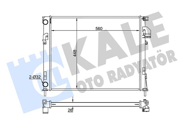 SU RADYATÖRÜ RENAULT TRAFIC II-OPEL VIVARO-NISSAN PRIMASTAR 1.9DCI-DTI 2.0 2.0 16V 01 MT BRAZING 560x448x26