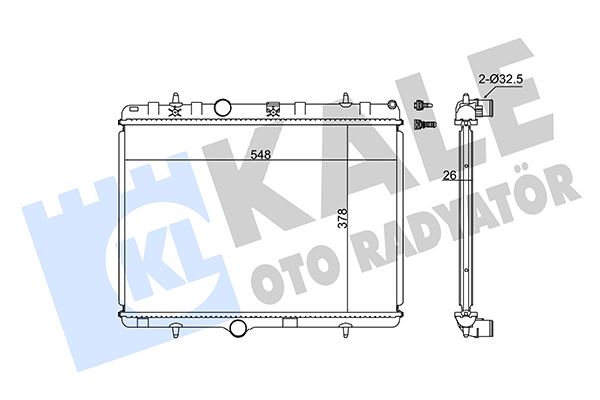 RADYATÖR C3 02 C2 03 207 07 1.4-1.6 16V-1.6HDI AC MEK AL/PL/BRZ 378x548x26 1333.89-1330.P8