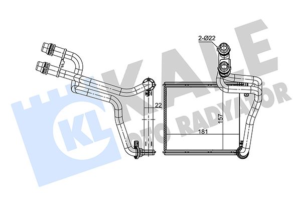 KALORİFER RADYATÖRÜ BORULU GOLF VI -JETTA IV-1.2TSI-1.4TSI-1.6-2.0TDI 181x157x22 5C0819031