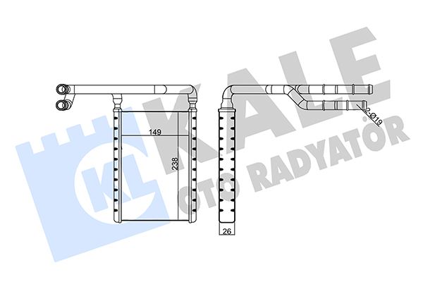 KALORİFER RADYATORU BRAZING FORD TOURNEO CUSTOM V362 12 TRANSIT V362 14 1768439-2008790-BK2118B539AA