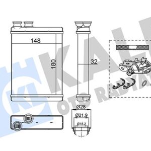 KALORİFER RADYATÖRÜ PEUGEOT P308 13 21 CITROEN C3 09 16 C4 CACTUS 14 DS3 09 15 BRAZING 1610530280-6448.V3
