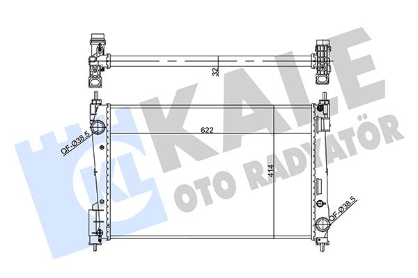 SU RADYATÖRÜ OPEL CORSA D 1.3CDTI 06 FIAT PUNTO 1.3DMTJ 05 MT MEKANİK 622x414x32