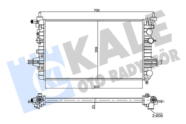SU RADYATÖRÜ OPEL ASTRA H 04 ZAFIRA 05 1.6 1.8 MT AC NAC MEKANİK 605x359x23 13170110-1300266-13145211
