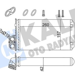 KALORİFER RENAULT TRAFIC II-OPEL VIVARO A-NISSAN PRIMASTAR 1.9/2.0/2.5DCI 01 CONTA İLAVELİ AL/MKNK 260X157X42 93198689 271157059R-2711500Q0E-4451005