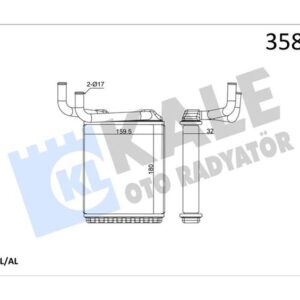 KALORİFER RADYATÖRÜ MITSUBISHI CANTER 3.9L 4D34 4D34T FE659 97-06 - ALEMİNYUM MC154332-MC148142