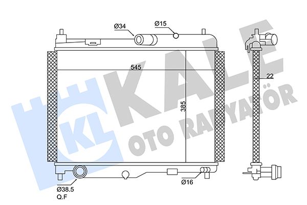 SU RADYATÖRÜ FORD ECOSPORT-FIESTA VII 1.0ECOBOOST 13 AT BRAZING 385x545x22 GN118005CB-GN118005CC-GN118005CD 2055474-2101513-2375964