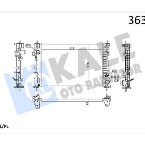 ALFA ROMEO GIULIETTA 940 1.4 TB 10 AC MT MEKANİK 612X416X24 SU RADYATÖRÜ