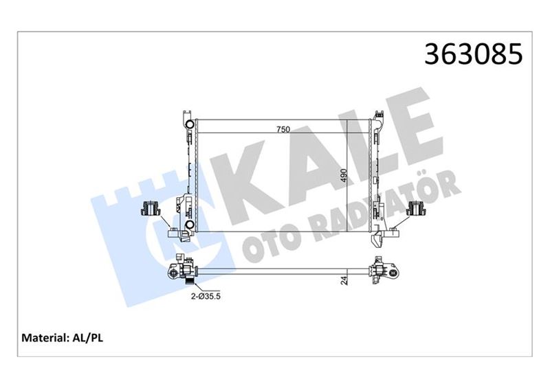 BRAZING VERSİYONU KL356320 RENAULT TRAFIC III JG 1.6/2.0DCI 14 115PS - OPEL VIVARO B 1.6CDTI 14 - FIAT TALENTO 1.6D 16 AC MT MEKANİK 750X490X24 SU