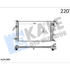 SU RADYATÖRÜ RENAULT FLUENCE 09 MEGANE III 09 1.5DCI MEKANİK 633X378X32 BRAZING KL220700-0559021AB