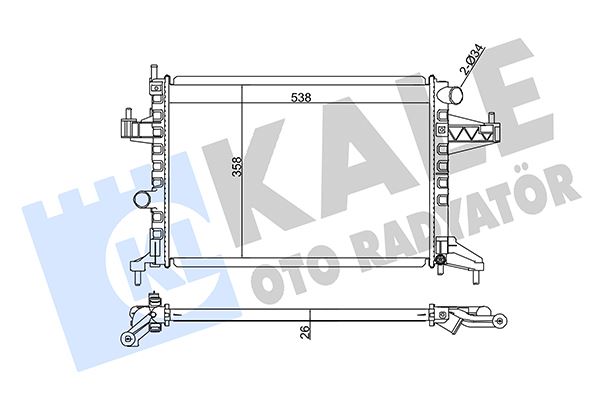 SU RADYATÖRÜ OPEL CORSA C 1.4 1.8 00 COMBO 1.6 1.6CNG 01 TIGRA 1.8 04 MT AC NAC BRAZING 538x358x26 95513833-9196689