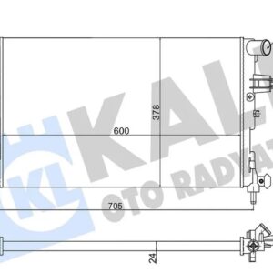 SU RADYATÖRÜ BRAZING VERSİYONU KL363700 OPEL ASTRA G ZAFIRA A 1.4-1.6-1.8-2.2 16V 1.6 99   AT M EKANİK 24MM