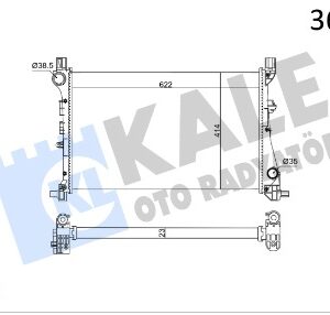 MOTOR SU RADYATÖRÜ FIAT EGEA 15 1.3D MTJ 1.4 MEKANIK AC 622x414x23 BRAZING VERSIYONU KL 348440 52052220-52015588
