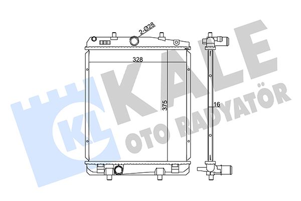 x RADYATÖR P107-C1 DV4TD 1.4HDI 8V-TOYOTA AYGO D4D MEKANİK 375x328x16 AL-PL-BRZ