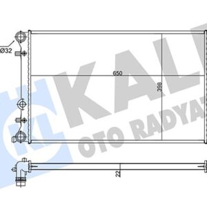 SU RADYATÖRÜ AUDI A3-TT-SEAT LEON-TOLEDO II-SKODA OCTAVIA I-VW BORA-GOLF IV 1.6 1.8T 1.9TDI 98 MT AC NAC BRAZING 650x398x22
